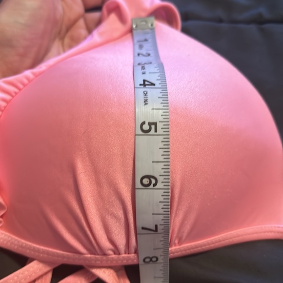 Womens 2Piece Bikini with Ruffles in Coral - Picture 7 of 11